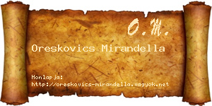 Oreskovics Mirandella névjegykártya